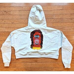 Women's RAGE Cropped Hoodie & Joggers Set S/M • Lightweight • Back Graphic • NWT